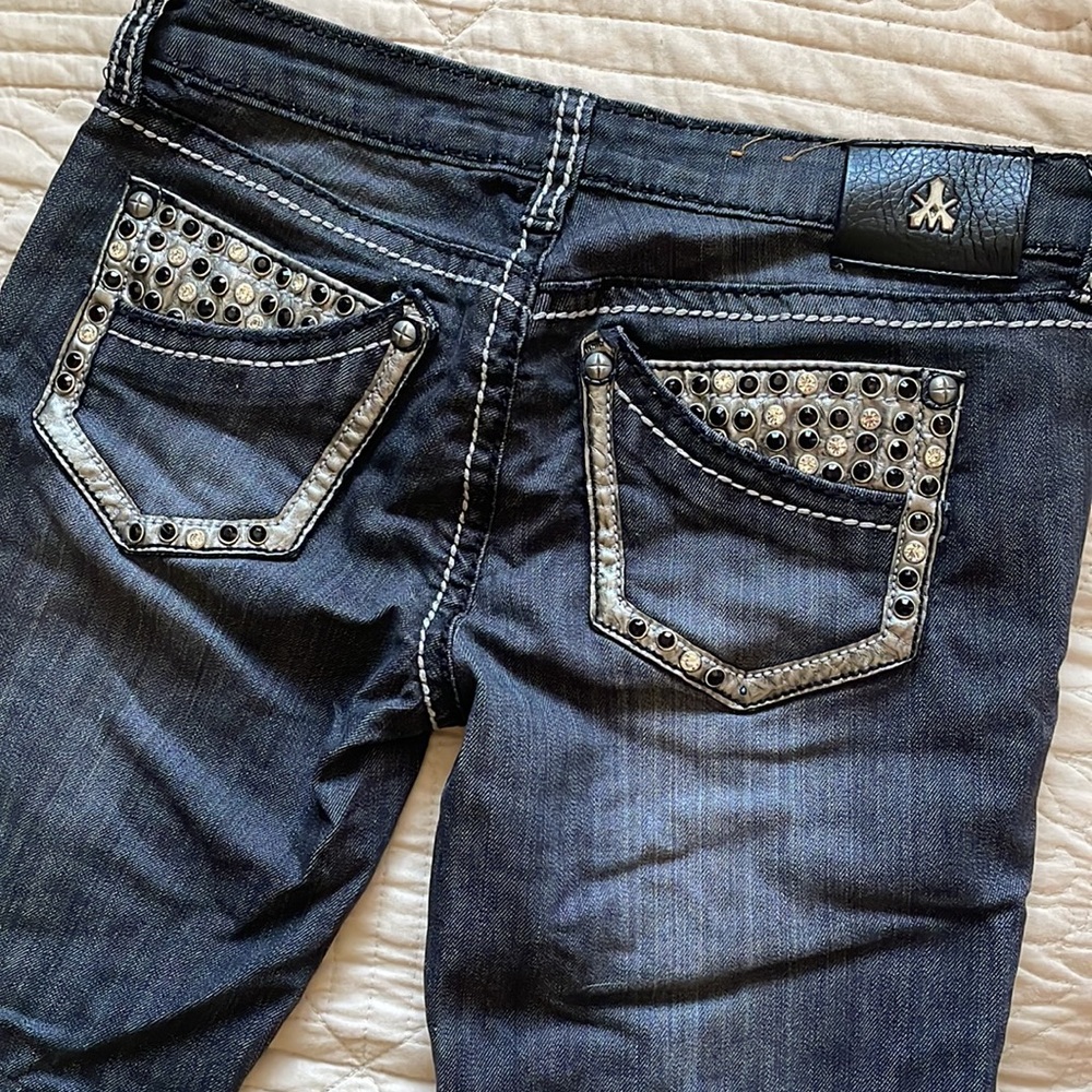 Antique River bedazzled straight leg jeans size 27